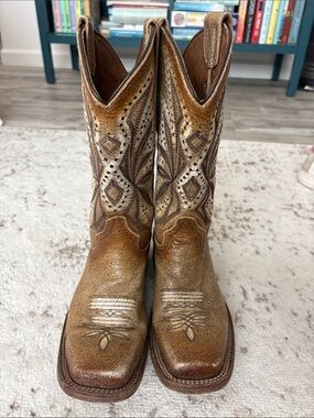 Circle G Brown & Tan Kids Western Cowboy Boots